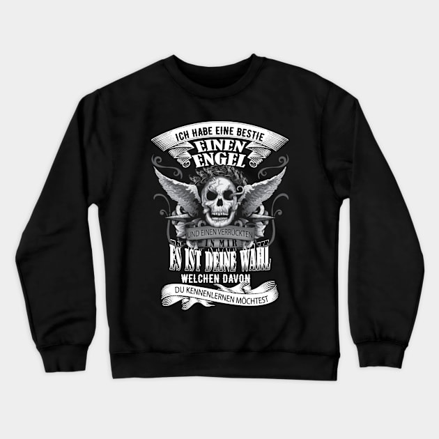 Ich habe eine bestie einen engel skull Crewneck Sweatshirt by GillTee